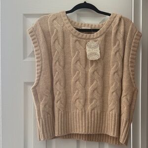 Altar'd State Cable Knit Sweater in Tan